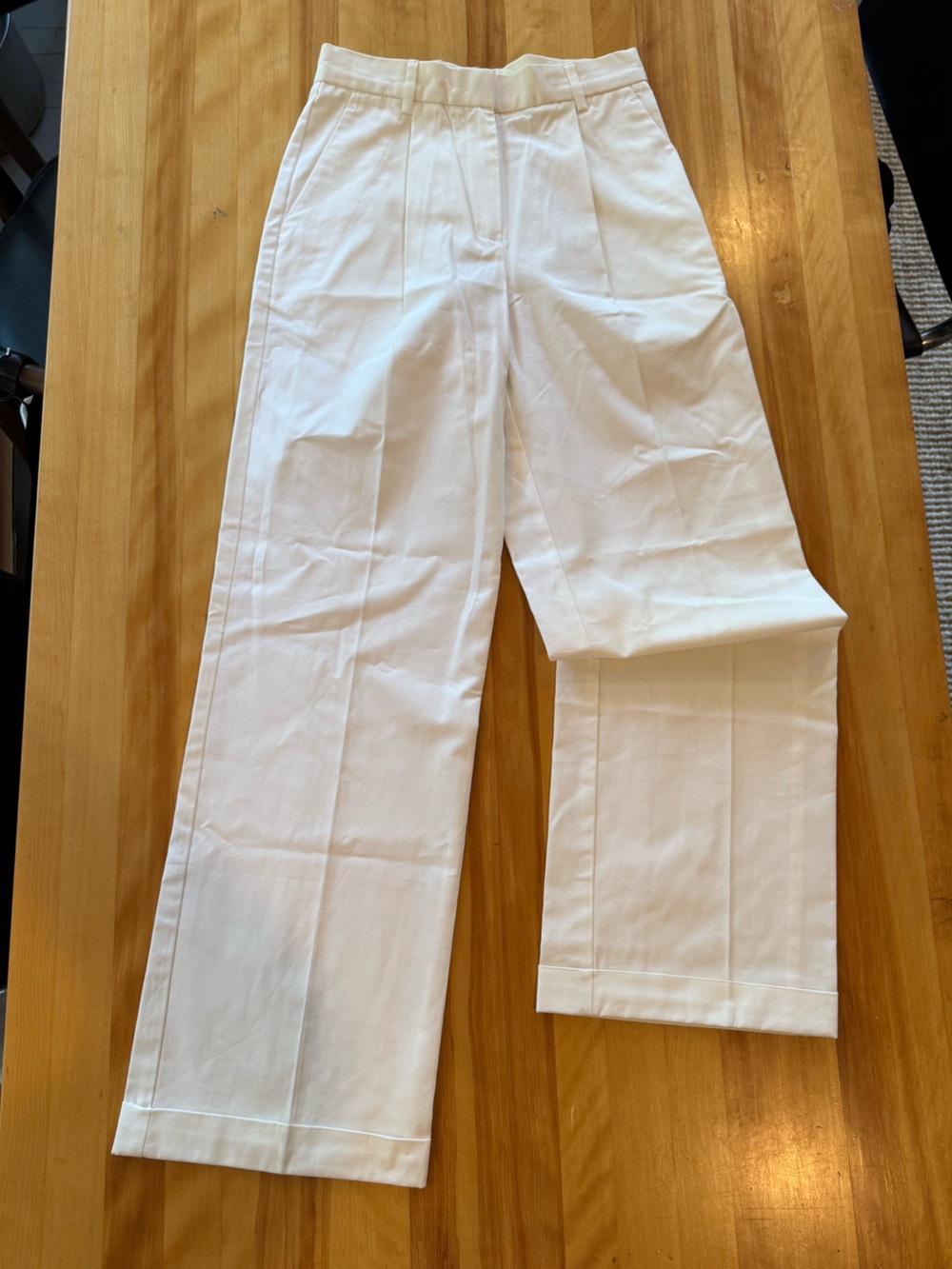 Brooks Brothers White Pleated Wide-Leg Dress Pants